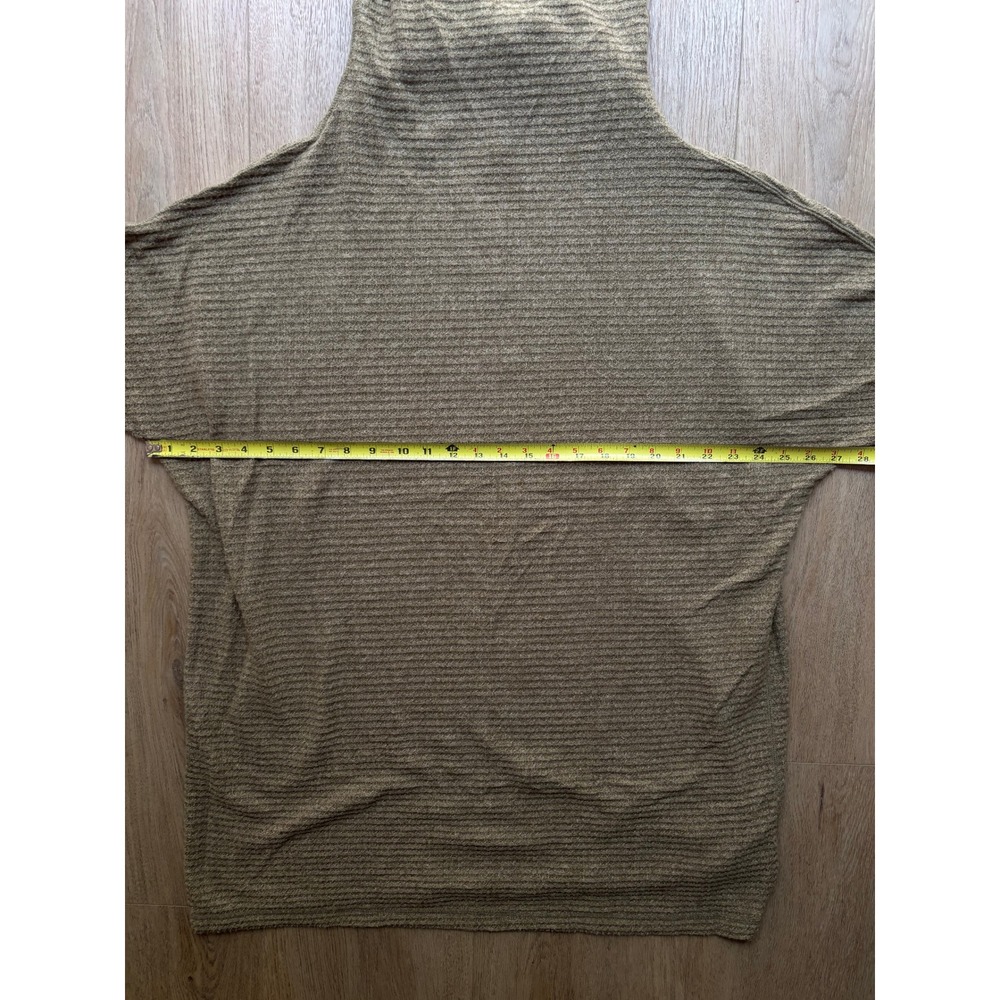 Free People We The Free Ottoman Slouchy Tunic Cowl Neck Ribbed Knit Top Olive L - Picture 7 of 10